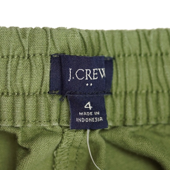 JCREW Size 4 Linen-Blend Slim Wide-Leg Drawstring Pant General Surplus $89 CG402 - Picture 4 of 4